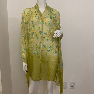 Idea Plus 35" X 79" Hand painted silk Scarf